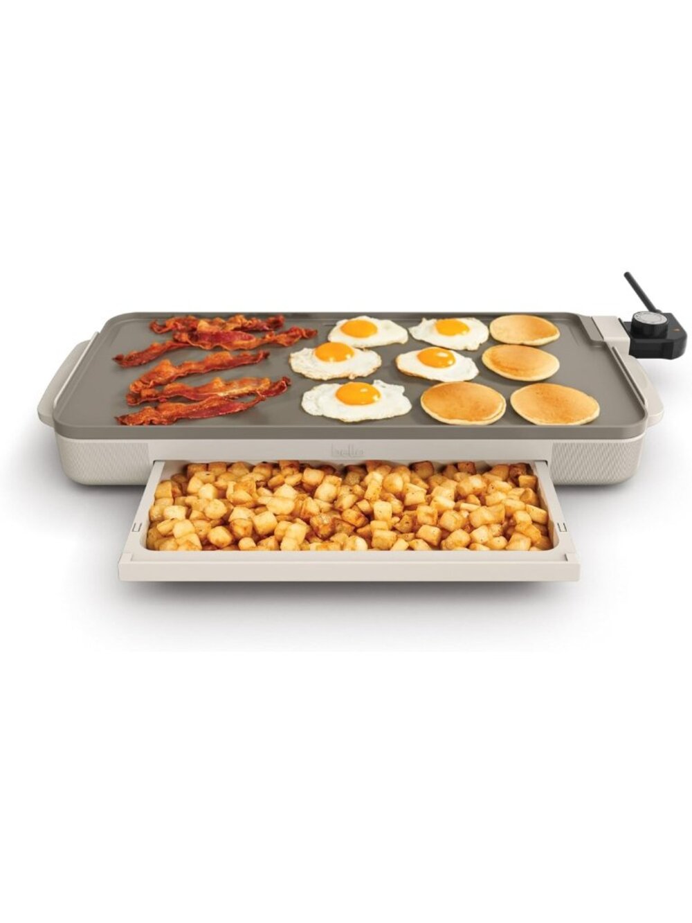 10"x20" Non-Toxic Ceramic Griddle with Warming Tray, 1500W - Perfect for